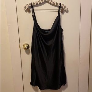 Black silk slip dress